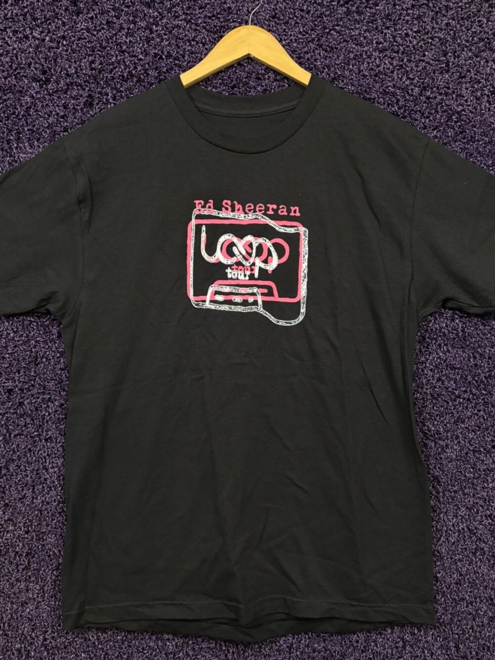 Ed Sheeran Play Album Cassette Loop Tour Dates Pop T-Shirt L